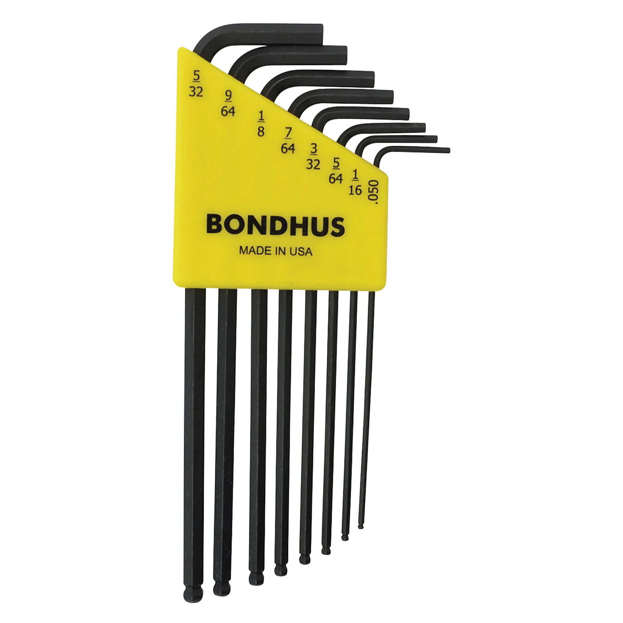 Bondhus Ball End L-wrench Set of 8, .050-5/32", Model 10932